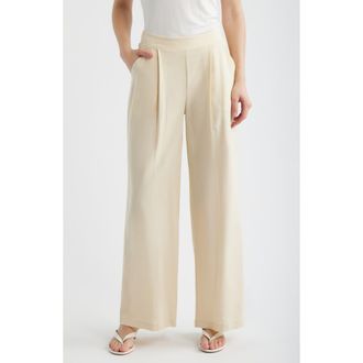 Hue Coastal Palazzo Pants in Ecru at Nordstrom, Size X-Large
