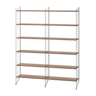 String Furniture String - Regal 120x200cm, Walnuss / dunkelgrau