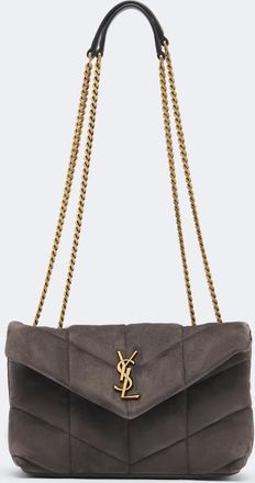 Saint Laurent Toy Puffer quilted suede shoulder bag