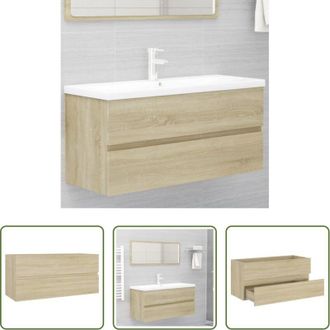 vidaXL Lavabo - Mobile Lavabo Rovere Sonoma 100x38,5x45 cm Legno Multistrato