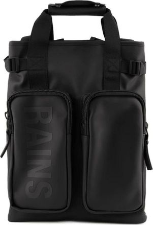 Rains Zwarte Synthetische Rugzak met Verstelbare Banden - unisex - Rugzakken - Zwart - ONE Size - Polyester - Tassen