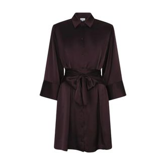 Dante6 Noanne Satin Shirt-Wrap Jurk - Dames - Jurken - Rood - Maat: L Satijn