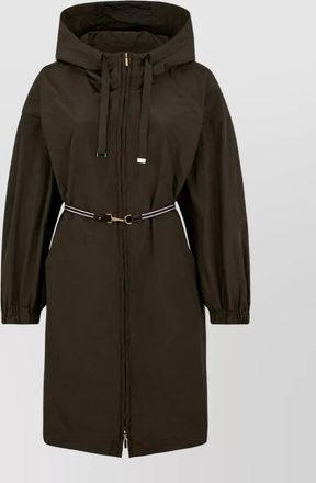 Max Mara water-repellent hooded belted parka