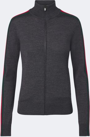 Gucci Cardigan Web Stripe in lana con zip