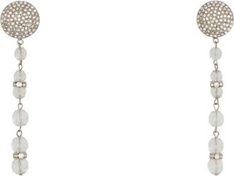 Alessandra Rich Silver Crystal Drop Earrings
