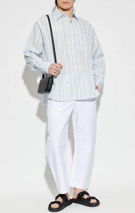 Jacquemus Shirt With Stripe Pattern, Mens, Light Blue
