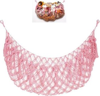 OEM Redes Para Peluches, Redes Colgantes Para Juguetes, Ahorran Espacio, Son F&aacute;ciles De Montar Y Flexibles, Mezcla De Algod&oacute;n, 150 &times; 60 Cm, Rosa