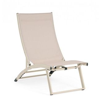 Konte Design Lote de 2 sillones reclinables de aluminio y textileno beige