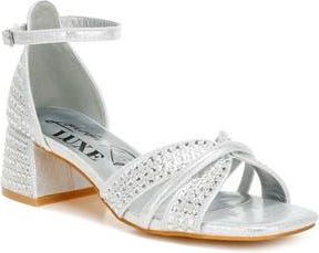 London Rag Babylon Embellished Block Heel Sandal in Silver at Nordstrom Rack, Size 10