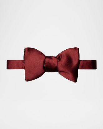 Eton Black Silk Satin Ready-Tied Bow Tie