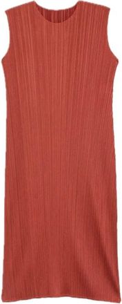 Issey Miyake Pleats Please Dress - Dresses - Mujer - Rojo - L