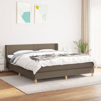 vidaXL Vidaxl - Cama Box Spring Con Colch&oacute;n Tela Gris Taupe 180x200 Cm