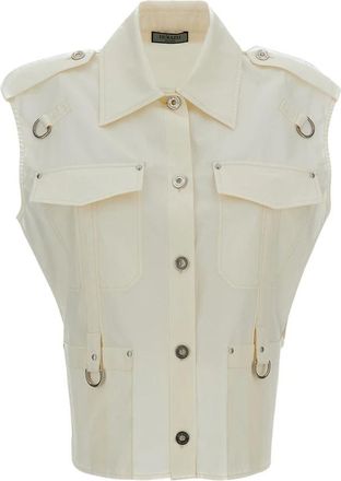 Durazzi Milano Shirt met klepzakken - Dames - Bodywarmers - Beige - M - Katoen - Jassen