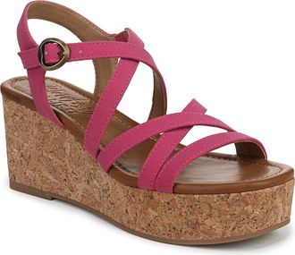Blowfish Aurora Strappy Platform Wedge Sandal in Fuchsia Suede at Nordstrom Rack, Size 6.5