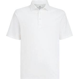 Brunello Cucinelli Polo with shirt collar in White at Nordstrom, Size Xxx-Large Eu