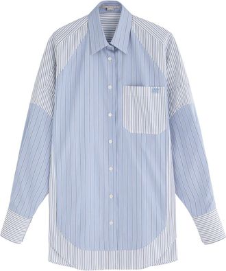 Stella McCartney Stella Mccartney Panelled Striped Cotton-poplin Shirt - Multicoloured 1 - 44 (UK12 / M)