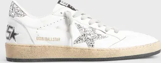 Golden Goose Ball Star Leather Glitter Sneakers