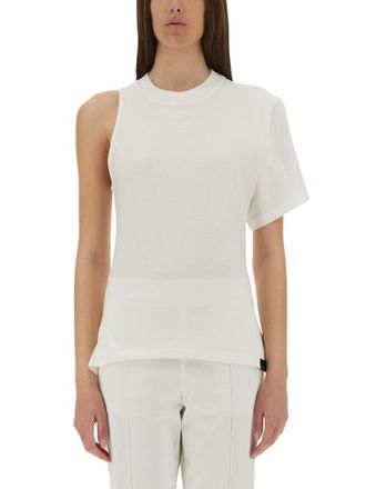 Courr&egrave;ges One-Shoulder T-Shirt In Soft Cotton