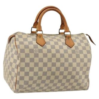 Louis Vuitton Pre-owned Handbags, female, White, Size: ONE SIZE Pre-owned Damier Azur Hand Bag