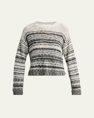 Proenza Schouler Ivara Textured Linen Knit Crewneck Sweater