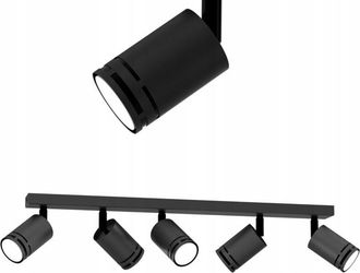 OEM L&aacute;mpara De Techo M&oacute;vil Negra Led Gu10 Spot Foco Orientable