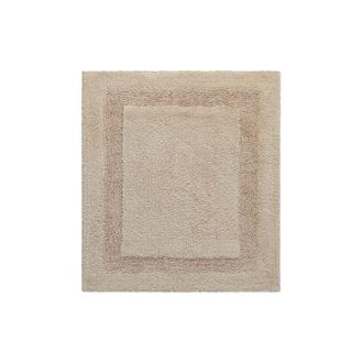 Wecon Home Alfombra de ba&ntilde;o beige de algod&oacute;n 55x65