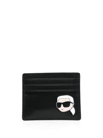 Karl Lagerfeld Ikon leren pasjeshouder - Zwart