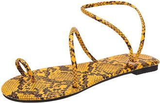 Generic Cocila Summer Sandals Women Shoes Size Beach Finger Large Fashion Flat-Bottom WomenS Yellow, 5 Gold Wedges Red For 5 White Heels Ladies 6 Wide Fit Wom