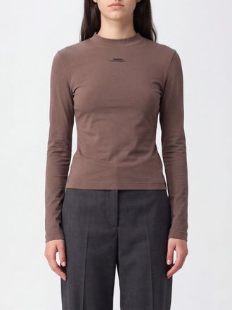 Jacquemus T-shirt slim a maniche lunghe in cotone stretch con logo a contrasto