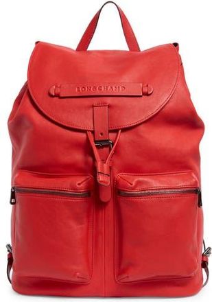 Longchamp 3D Leather Backpack in Vermilion at Nordstrom Rack