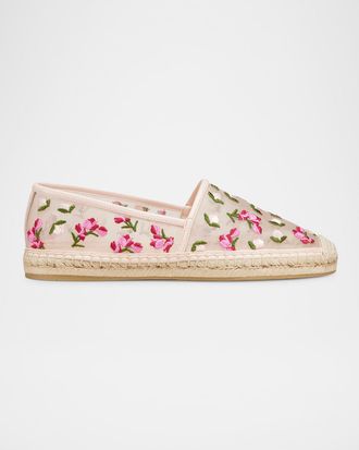 Stuart Weitzman Bareitall Cotton Espadrille Loafers