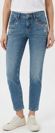 MAC Broeken Slim-fit-Jeans MAC RICH SLIM 7/8 flower, Damen, Gr. 34, L&auml;nge 29, light random washed, Denim/Jeans, Obermaterial: 88% Baumwolle, 9% Elastomultiester, 