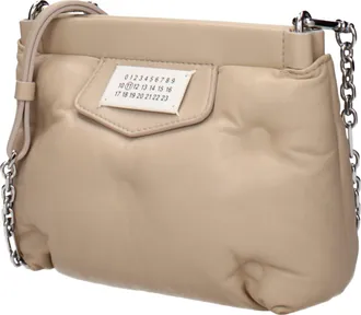 Maison Margiela Womens Beige Leather Crossbody Bag