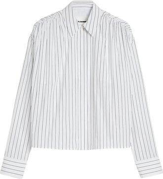 Jil Sander Overhemden, Dames, Wit, M, Katoen, Lichtgewicht Katoenen Overhemd
