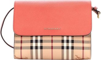 Burberry Brown Coated Canvas & Leather Loxley Crossbody Haymarket (Authentic Pre-Loved)