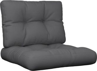 vidaXL Cojines para palets 2 unidades tela gris antracita Vidaxl