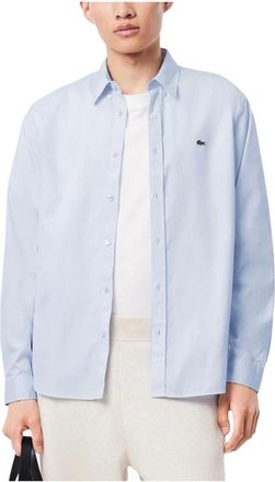 Lacoste Overhemden, Heren, Blauw, S, Casual Shirts
