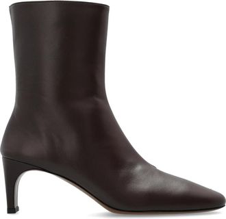 Neous Nervia Enkellaarsjes met Hak - Dames - Laarzen met Hak - Bruin - 41 EU - Leer - Schoenen