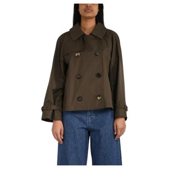 Max Mara Light Jackets, female, Green, Size: XS Mtctesoro Short Trench