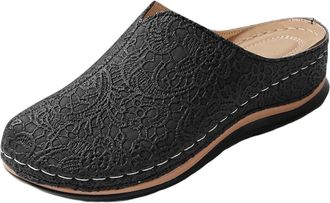 Generic 2026 Large Size Sandals Thick Bottom Fish Mouth Stitching Line Europe And The United States Foreign Trade Womens Slippers Womens Shoes (Black, 4.5)