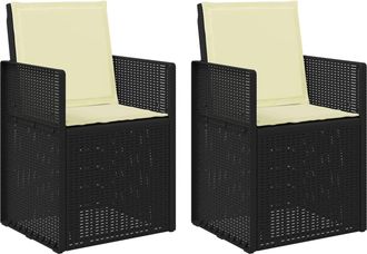 vidaXL Sillas De Comedor De Jard&iacute;n 2 Uds. Antracita Y Crema Pp Vidaxl