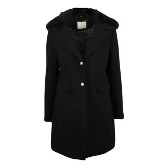Yes-Zee Cappotto - Dames - Mantel - Zwart - XL - Wol - Jassen
