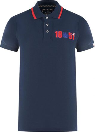 Aquascutum Mens Aquascutum London 1851 Navy Blue Polo Shirt - Size: 36