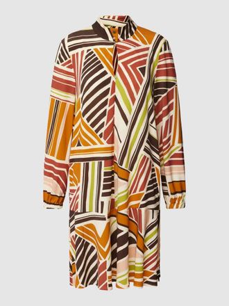 Marc Cain Knielanges Kleid mit Schl&uuml;sselloch-Ausschnitt in Rostrot, Gr&ouml;&szlig;e 42