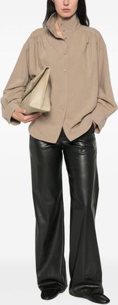 Ermanno Scervino Faux-Leather Wide-Leg Trousers - Black
