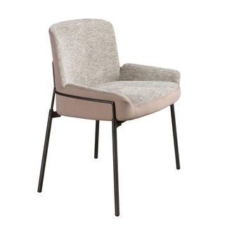 Angel Cerd&aacute; Grey Fabric & Brown Velvet Dining Chair Darkened