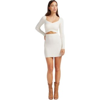 Belle & Bloom Cest Belle Knit Mini Skirt in Cream at Nordstrom, Size Large Au