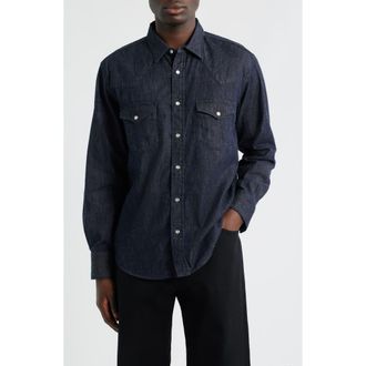 Edwin Denim Western Button-Up Shirt in Blue Denim at Nordstrom Rack, Size X-Large