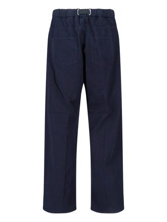 White Sand Mens Trousers Blue Cotton