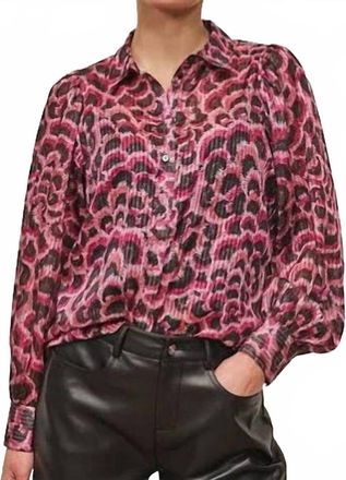 Esqualo Basic Feather Flow Blouse In Black/pink